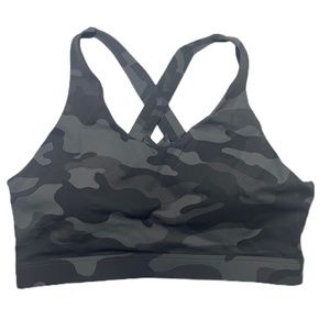 NEW Grey Criss-Cross Padded Sports Bra Size M